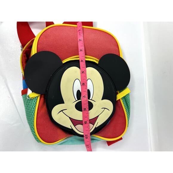 Disney Mini Backpack Book bag Lunch Bag Toddler Mickey Mouse Ears Red Green - Picture 6 of 12